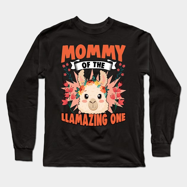 Mommy Of The Funny Floral Llama Humor For Mother Flower Fans Long Sleeve T-Shirt by sBag-Designs